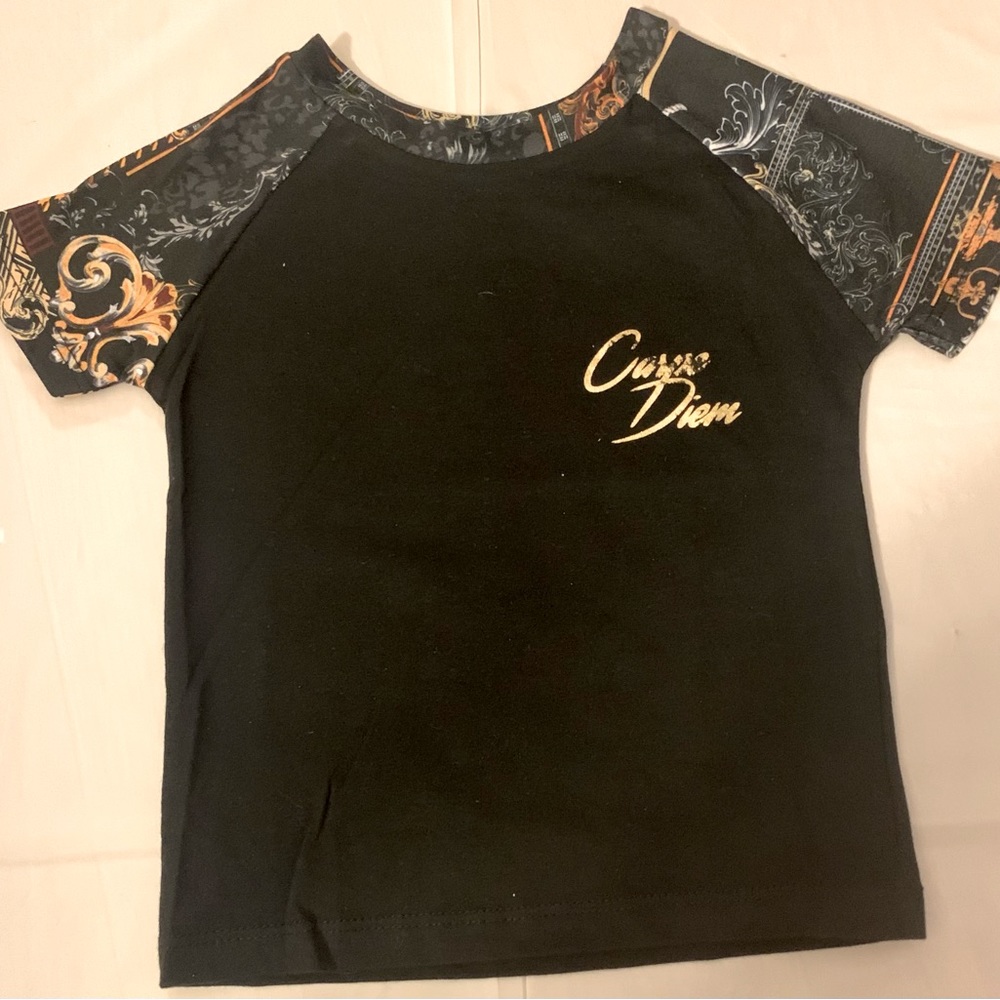 River Island Black Carpe Diem Print Sleeve T-Shirt